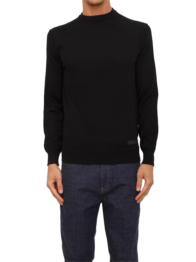 Maglia girocollo Richmond X uomo in lana nera