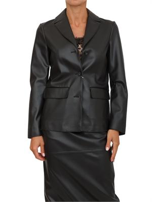 Giacca monopetto Max Mara MM in ecopelle nera in DONNA
