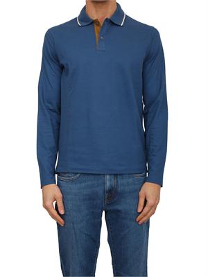 Polo Paul & Shark in misto cotone blu colletto a contrasto in UOMO