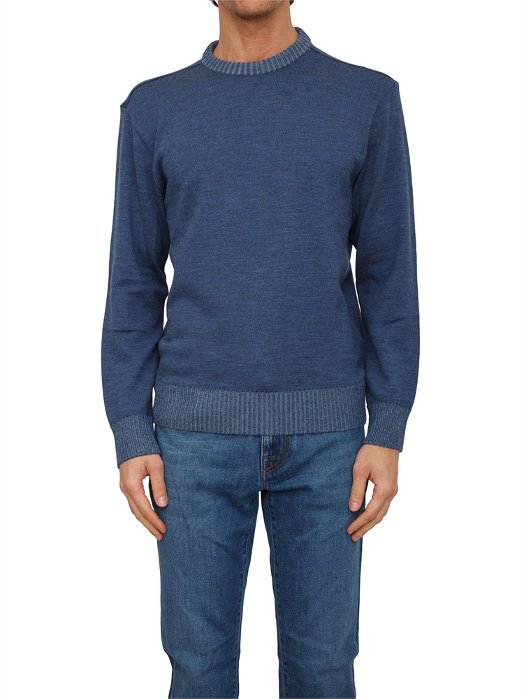 Maglia uomo Paul & Shark in lana blu trattata