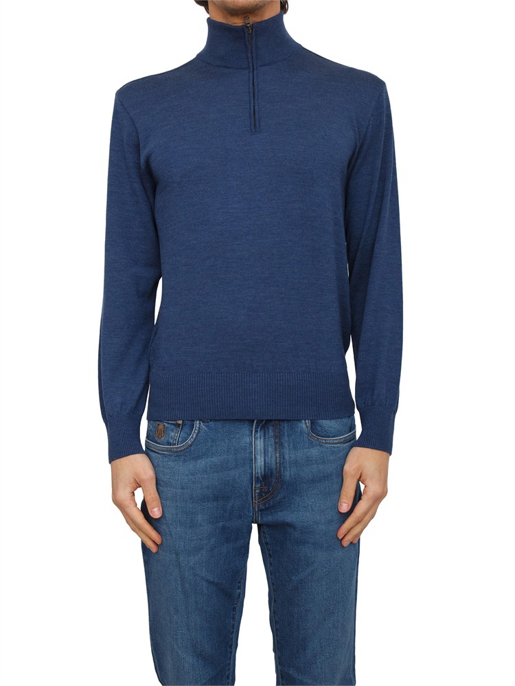 Maglia mezza zip Paul & Shark uomo x-soft in lana blu