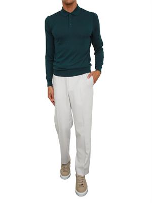 Maglia Antony Morato con colletto regular fit in misto lana super soft verde in UOMO