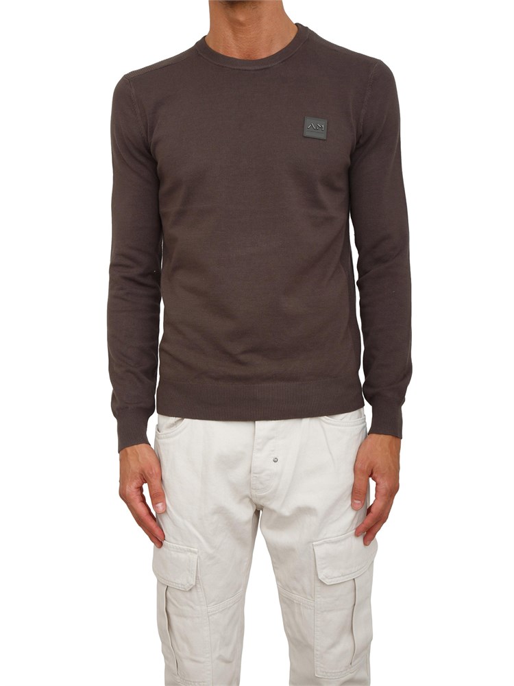 Maglia Antony Morato slim fit in misto viscosa verde con patch logata