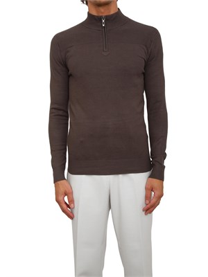 Maglia slim fit Antony Morato in misto viscosa verde con mezza zip in UOMO