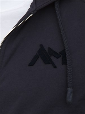 Felpa Antony Morato con zip e cappuccio in misto cotone interlock blu in UOMO