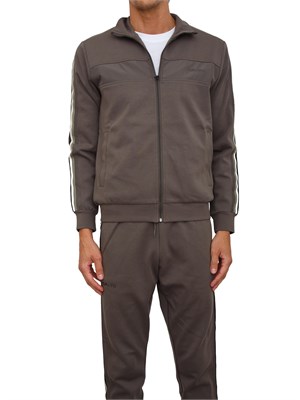Felpa Antony Morato con zip e bande in misto cotone interlock verde militare in UOMO