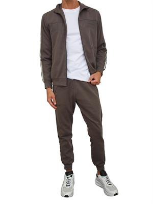 Felpa Antony Morato con zip e bande in misto cotone interlock verde militare in UOMO