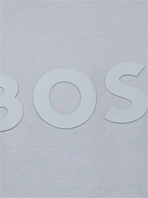 Felpa Boss uomo in cotone grigio celeste in UOMO