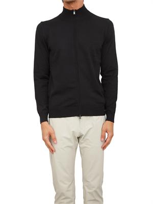 Maglia cardigan Boss uomo in lana vergine nero in UOMO