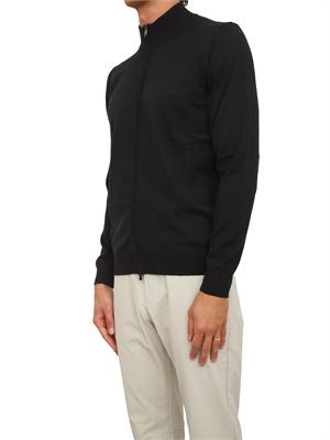 Maglia cardigan Boss uomo in lana vergine nero in UOMO