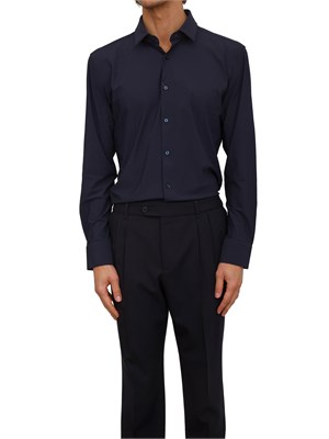 Camicia slim Boss uomo in jersey stretch blu in UOMO