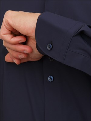 Camicia slim Boss uomo in jersey stretch blu in UOMO