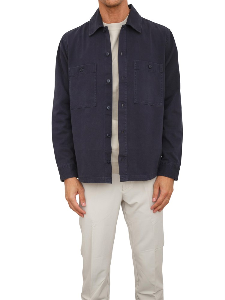 Camicia giacca Boss uomo in cotone blu