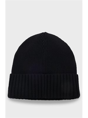 Berretto Boss uomo in lana vergine nera in UOMO