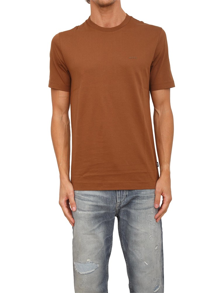 T-shirt Boss uomo in cotone marrone