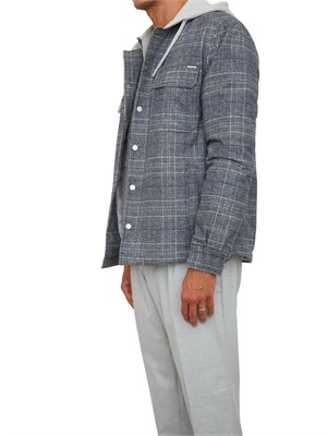Giubbino Antony Morato in misto lana motivo principe di Galles e cappuccio in cotone grigio in UOMO