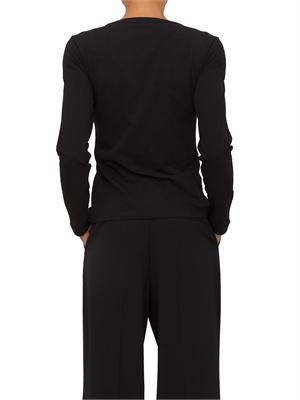 T-shirt Liu Jo donna in cotone nero con strass logo in DONNA