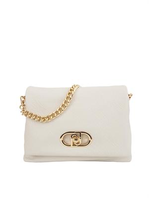 Borsa Liu Jo LaPuffy in ecopelle avorio con catena oro in DONNA