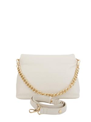Borsa Liu Jo LaPuffy in ecopelle avorio con catena oro in DONNA