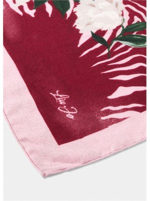 Foulard Liu Jo bordeaux stampa floreale zebrata in DONNA