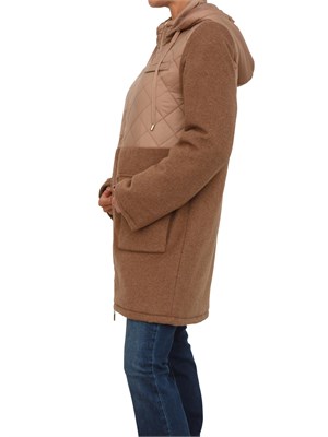 Cappotto parka Liu Jo donna in panno misto lana e nylon cammello in DONNA