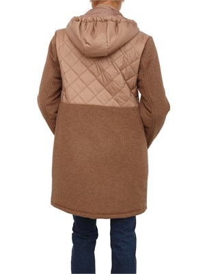 Cappotto parka Liu Jo donna in panno misto lana e nylon cammello in DONNA
