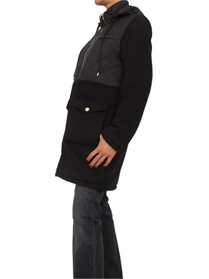 Cappotto parka Liu Jo donna in panno misto lana e nylon nero in DONNA