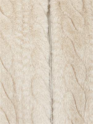 Pelliccia bomber Liu Jo donna in teddy avorio con trecce in DONNA