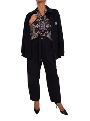 Camicia Liu Jo in twill di viscosa marrone con stampa all over in DONNA