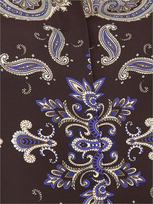 Camicia Liu Jo in twill di viscosa marrone con stampa all over in DONNA