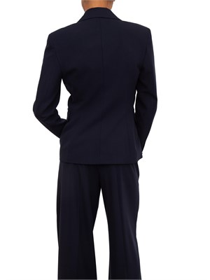 GiaccaBlugirl in flanella di viscosa blu + top in pizzo in DONNA