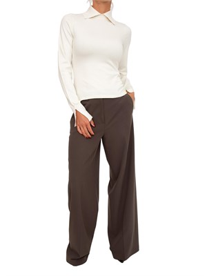 Pantaloni Blugirl in flanella di viscosa marrone in DONNA