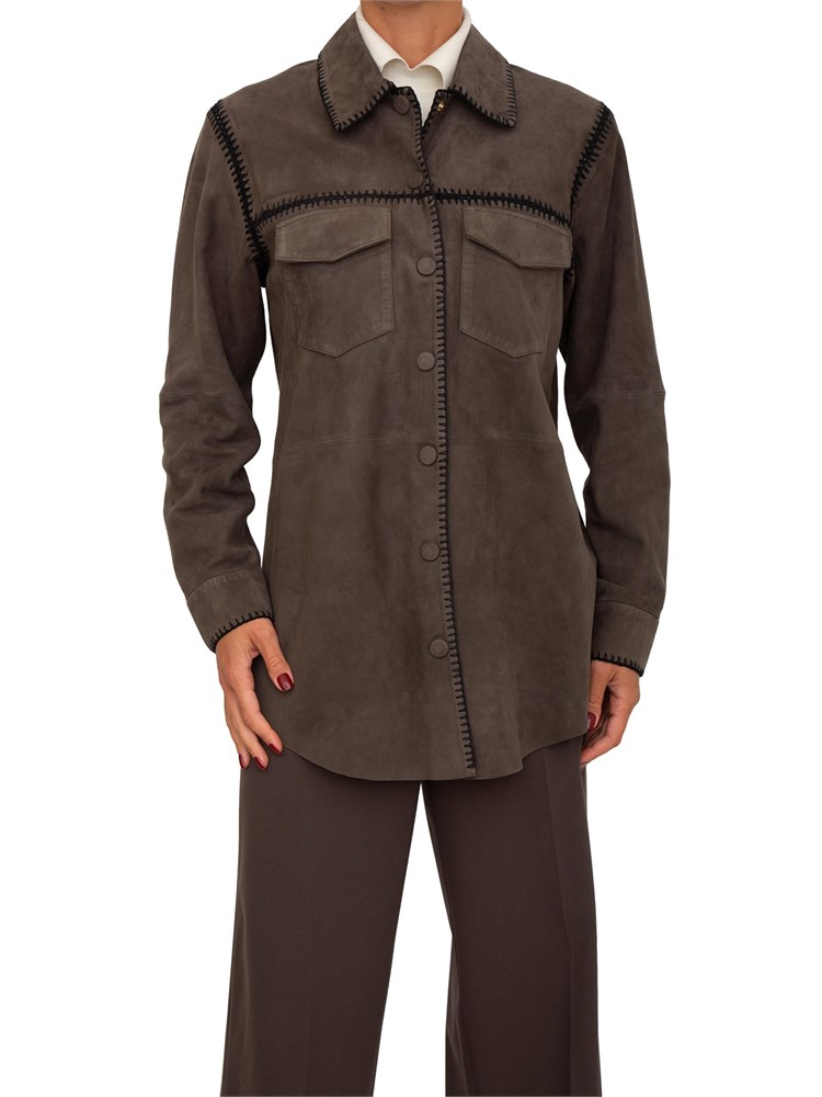 Camicia giacca Blugirl in suede marrone
