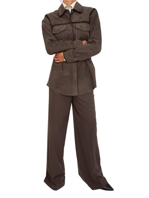 Camicia giacca Blugirl in suede marrone in DONNA