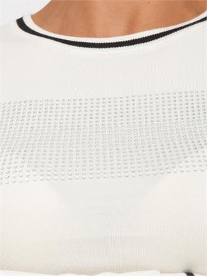Maglia Liu Jo in misto viscosa bianco con strass e mini borchie in DONNA