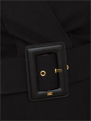 Giacca in maglia Elisabetta Franchi in punto stoffa nera con cintura in DONNA