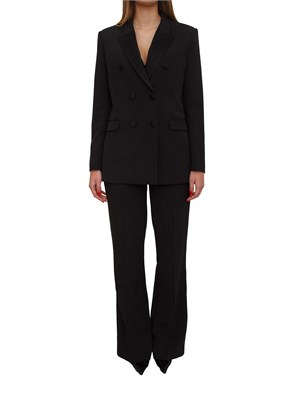 Giacca Elisabetta Franchi in crêpe nero con dettagli in raso in DONNA