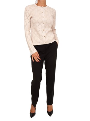 Twin-set Blugirl cardigan+top in viscosa rosa cipria con strass in DONNA