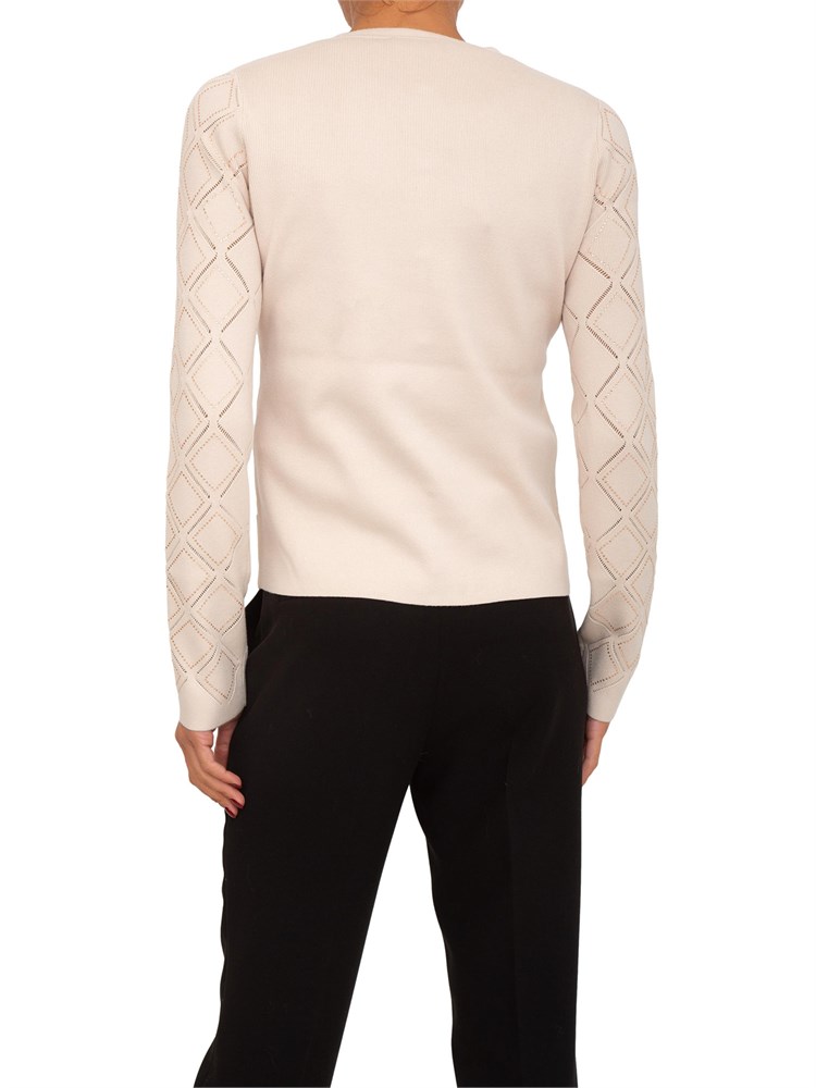 Twin-set Blugirl cardigan+top in viscosa rosa cipria con strass