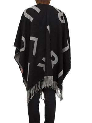 Poncho Blugirl in caldo tessuto nero logo lettering in DONNA