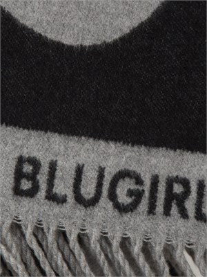 Poncho Blugirl in caldo tessuto nero logo lettering in DONNA