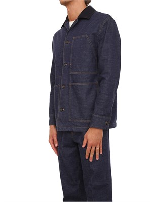 Giubbotto Paolo Pecora in denim indaco colletto a contrasto in UOMO