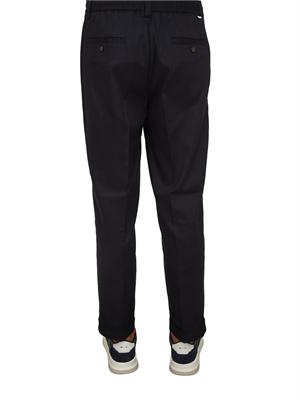 Pantalone chino Paolo Pecora in gabardina blu con coulisse in UOMO