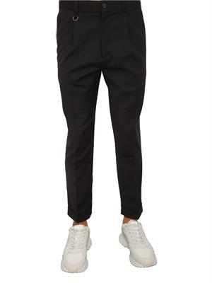 Pantaloni Paolo Pecora in gabardina smerigliata nera in UOMO