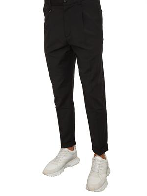Pantaloni Paolo Pecora in gabardina smerigliata nera in UOMO