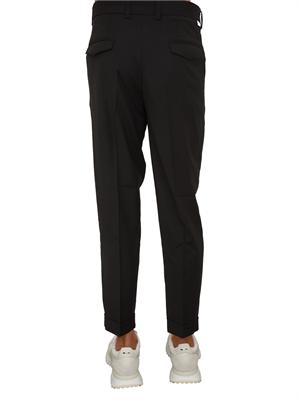 Pantaloni Paolo Pecora in gabardina smerigliata nera in UOMO