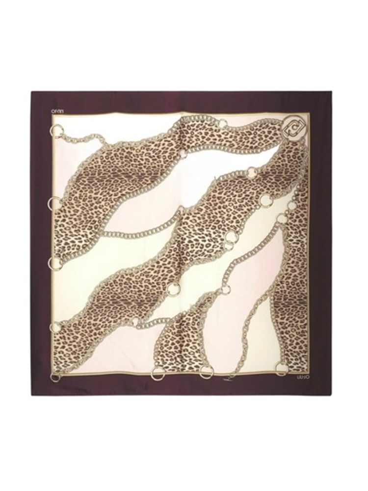 Foulard Liu Jo donna in tessuto bordeaux con stampa