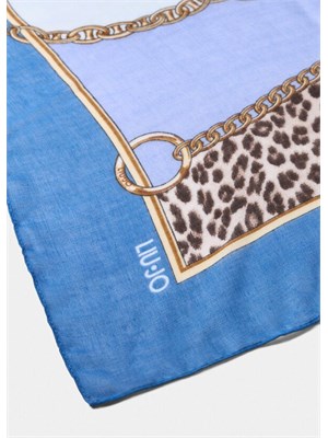 Foulard Liu Jo lilla con stampa animalier e catena in DONNA