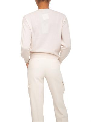 Maglia Blugirl in lana e cachemire avorio logo cristalli in DONNA