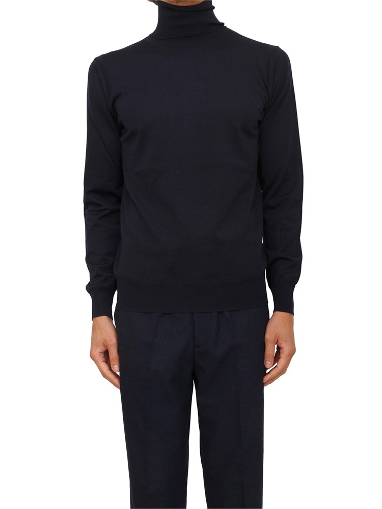 Maglia dolcevita Paolo Pecora in lana merino blu